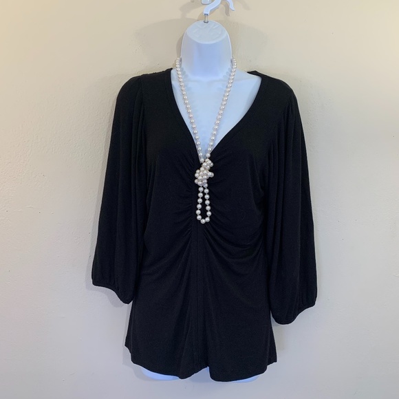 Willi Smith Gathered Blouse Small 95% viscose / 5% spandex Gathered bust - Picture 1 of 3